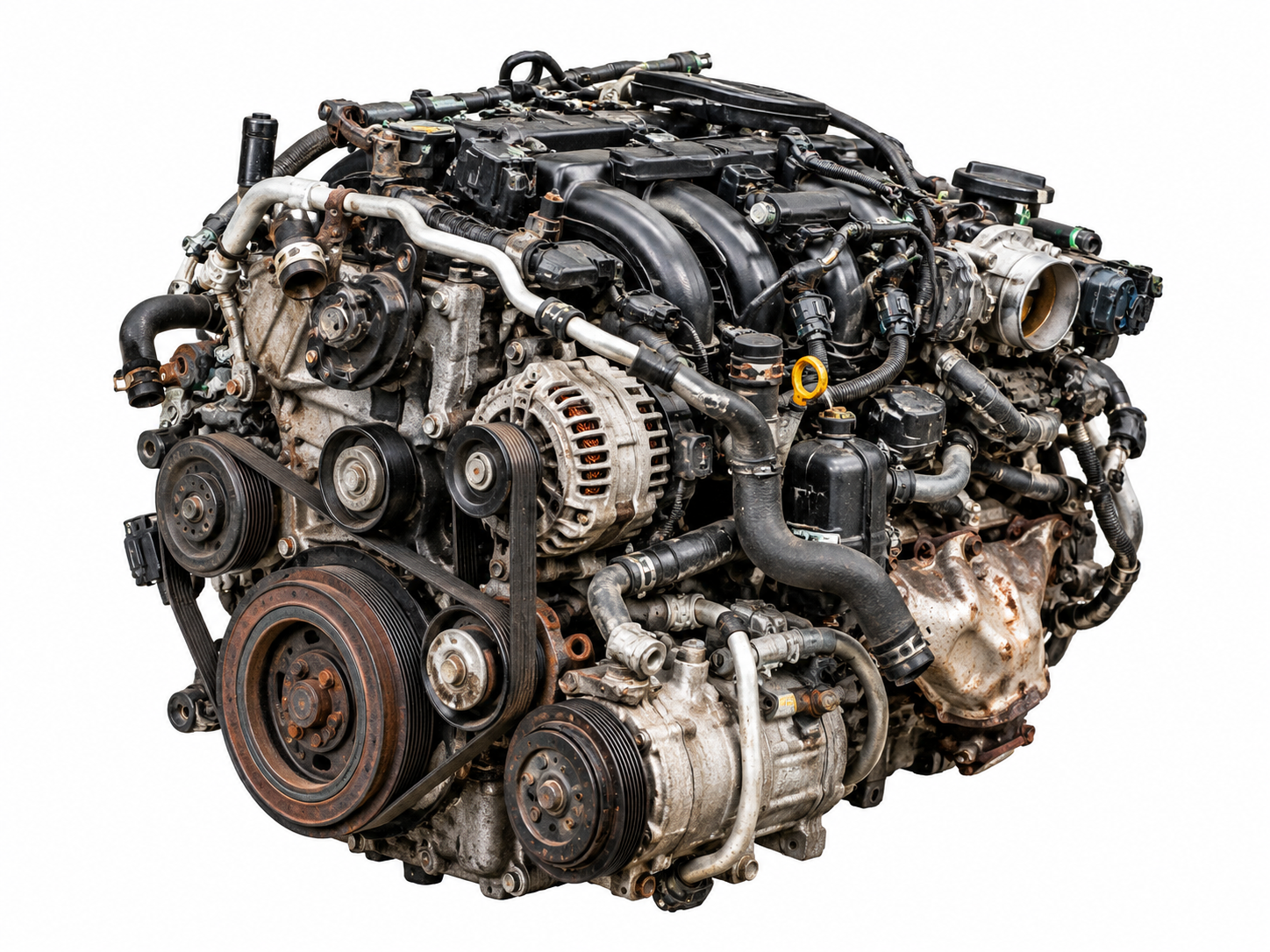 Tested used car engine assemblies at Star Old Spare Parts in Alappuzha